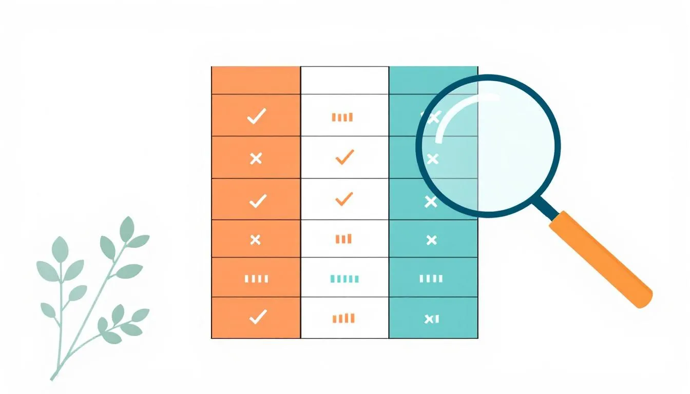 Grille de comparaison visuelle pour evaluer les devis assurance restaurant critere par critere