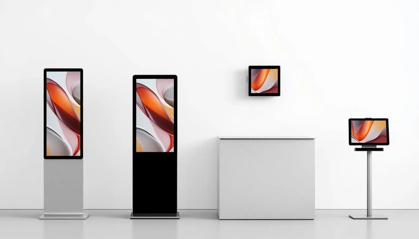 Comparaison des 4 types de bornes de commande restaurant : totem sur pied, murale, comptoir et tablette